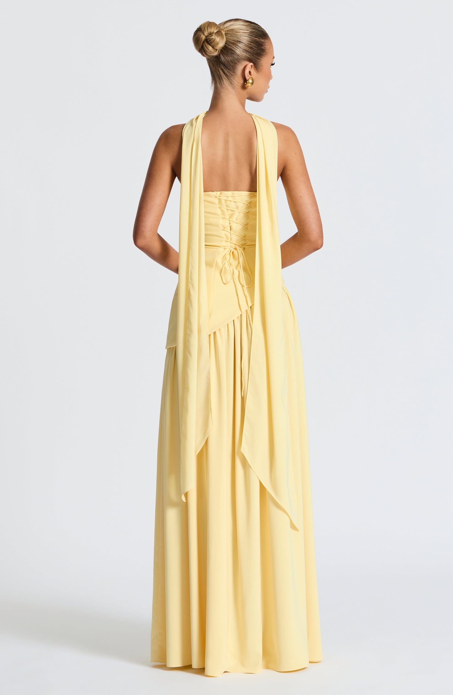 Koriora | Robe longue fendue satinée Twilight Bloom
