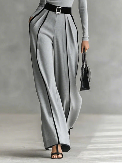 Koriora | Ensemble Milou – Ensemble Femme 2 Pièces Élégant | Col Roulé Ajusté & Pantalon Large Taille Haute