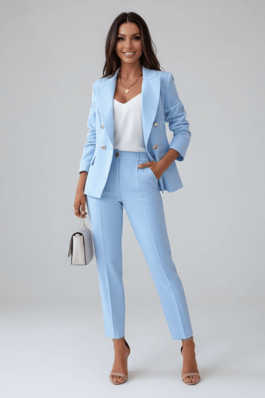 Women's Blazer & Straight-Leg Trouser Co-ord Set