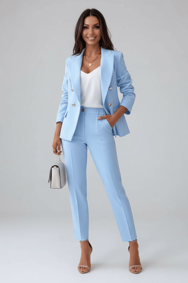 Women's Blazer & Straight-Leg Trouser Co-ord Set