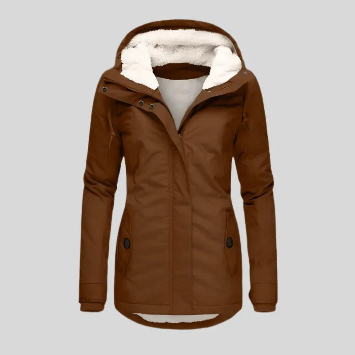 Manteau Long Femme Imperméable à Capuche – Coupe Cintrée & Chaude