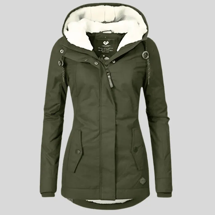 Manteau Long Femme Imperméable à Capuche – Coupe Cintrée & Chaude