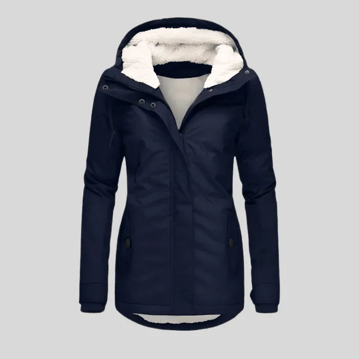 Manteau Long Femme Imperméable à Capuche – Coupe Cintrée & Chaude