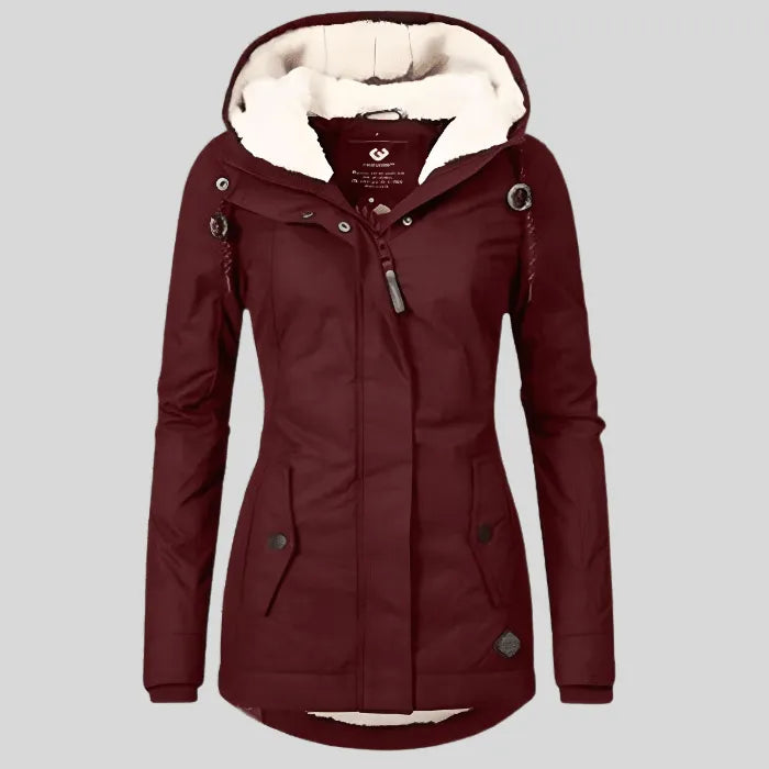 Manteau Long Femme Imperméable à Capuche – Coupe Cintrée & Chaude