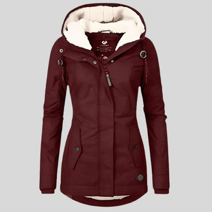 Manteau Long Femme Imperméable à Capuche – Coupe Cintrée & Chaude