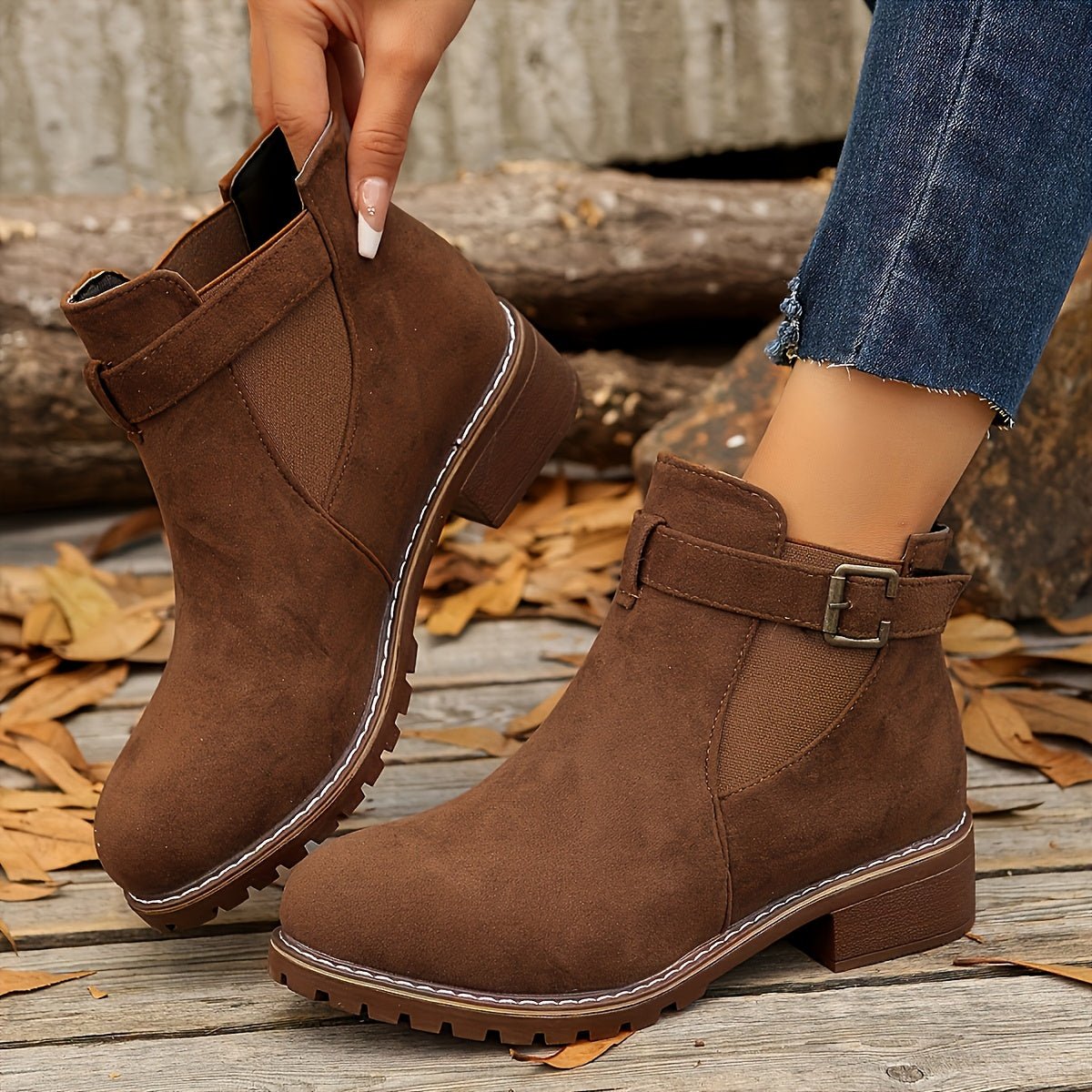 Bottines Chelsea Femme à Talon Bloc 4 cm – Boucle & Semelle Crantée