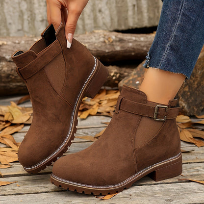 Bottines Chelsea Femme à Talon Bloc 4 cm – Boucle & Semelle Crantée