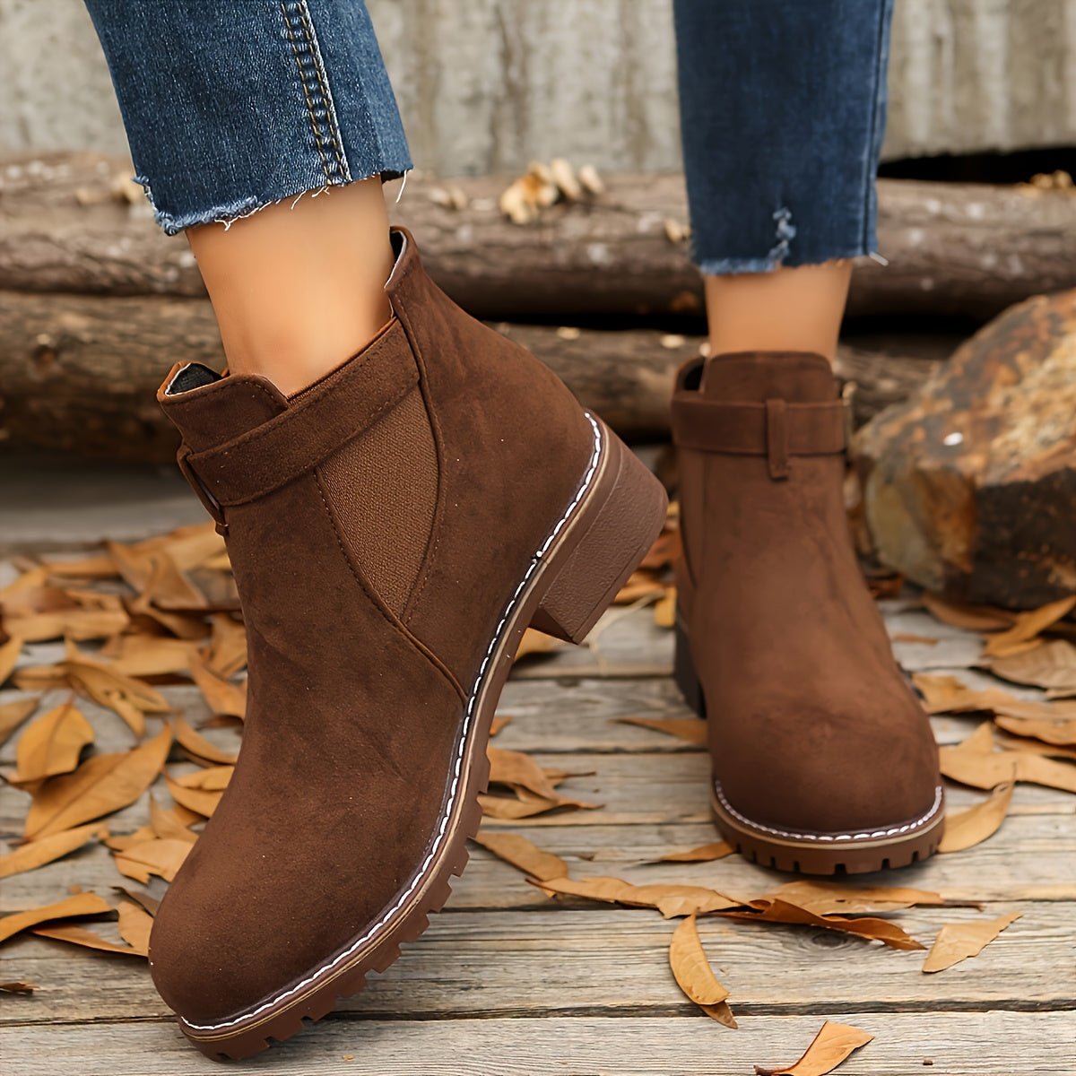 Bottines Chelsea Femme à Talon Bloc 4 cm – Boucle & Semelle Crantée