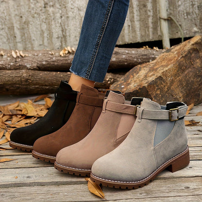 Bottines Chelsea Femme à Talon Bloc 4 cm – Boucle & Semelle Crantée