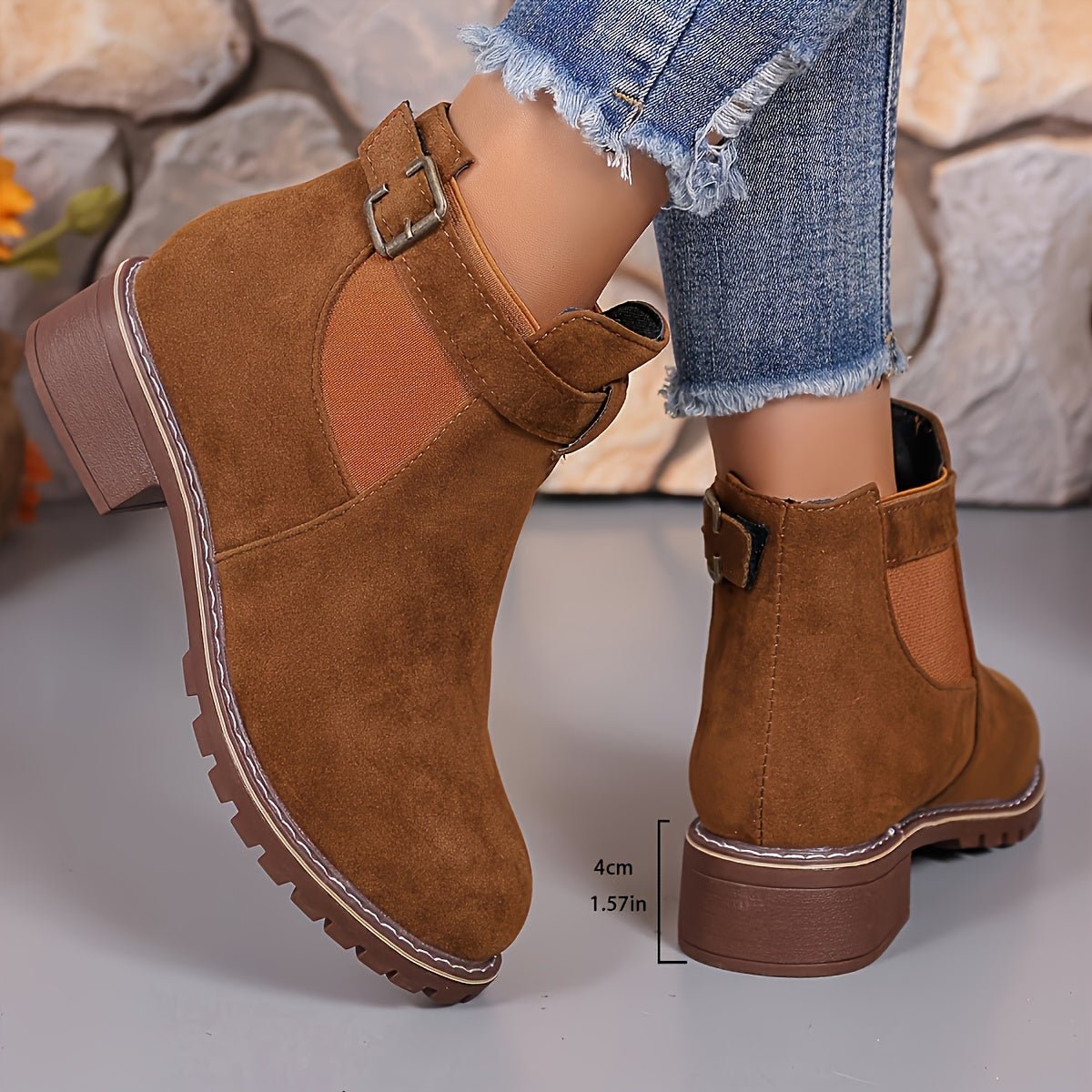 Bottines Chelsea Femme à Talon Bloc 4 cm – Boucle & Semelle Crantée