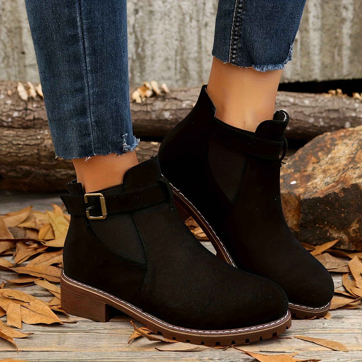 Bottines Chelsea Femme à Talon Bloc 4 cm – Boucle & Semelle Crantée