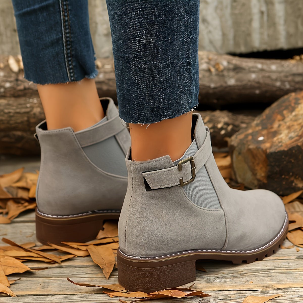 Bottines Chelsea Femme à Talon Bloc 4 cm – Boucle & Semelle Crantée