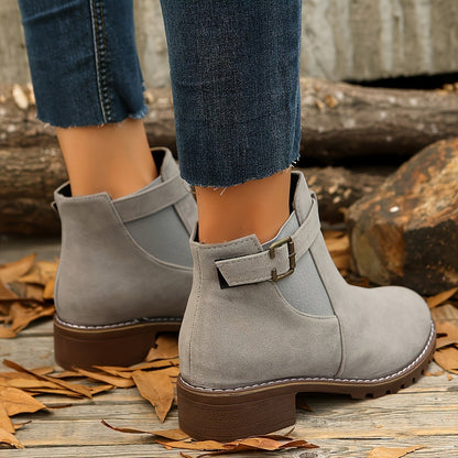 Bottines Chelsea Femme à Talon Bloc 4 cm – Boucle & Semelle Crantée