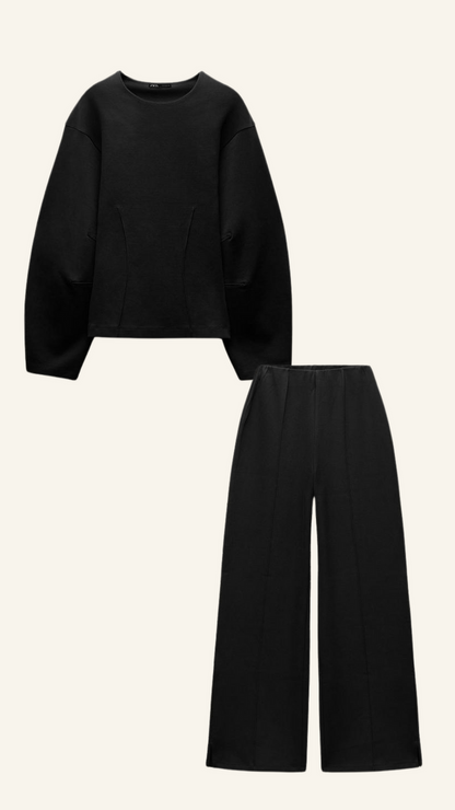 Sophia Women's Two-Piece Set – Minimalist Relaxed Style