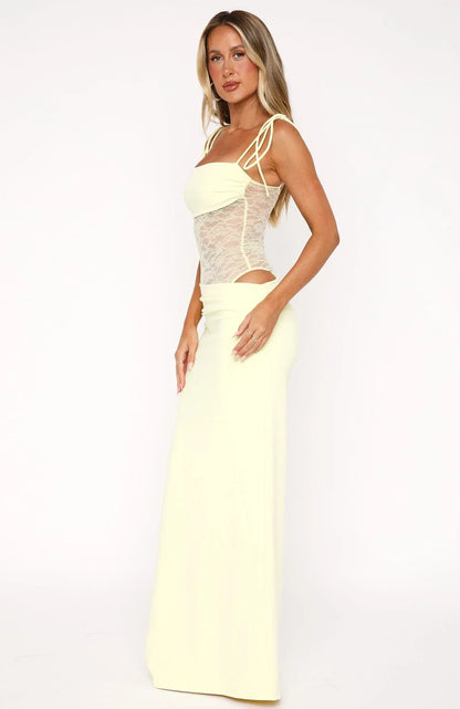 Koriora | Robe Maxi Bandeau Dentelle Isabeau — Taille Transparente