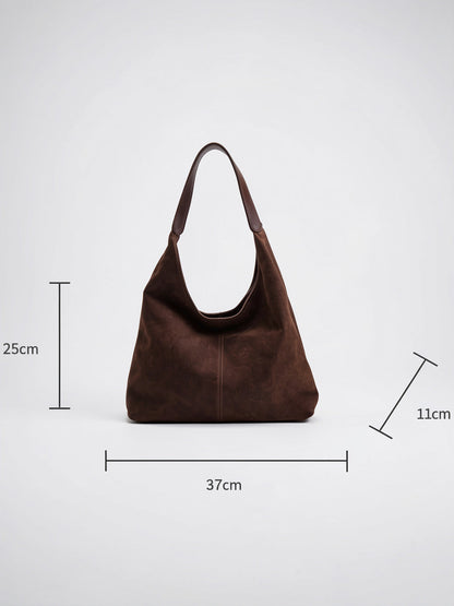 Sac Cabas Femme Grand Format Marron – Effet Cuir, Poche PC & Fermeture Zippée