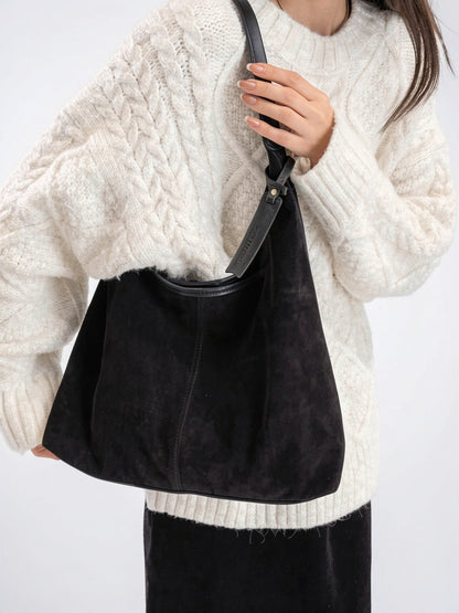 Sac Cabas Femme Grand Format Marron – Effet Cuir, Poche PC & Fermeture Zippée
