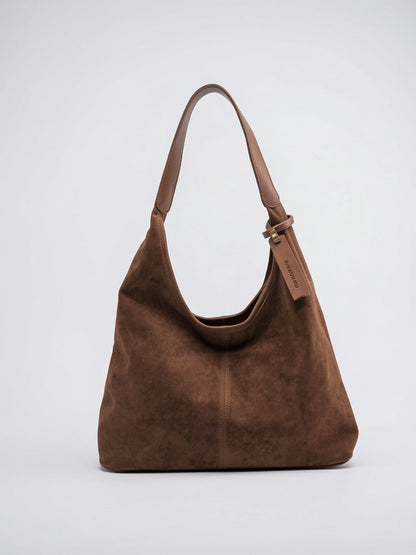 Sac Cabas Femme Grand Format Marron – Effet Cuir, Poche PC & Fermeture Zippée