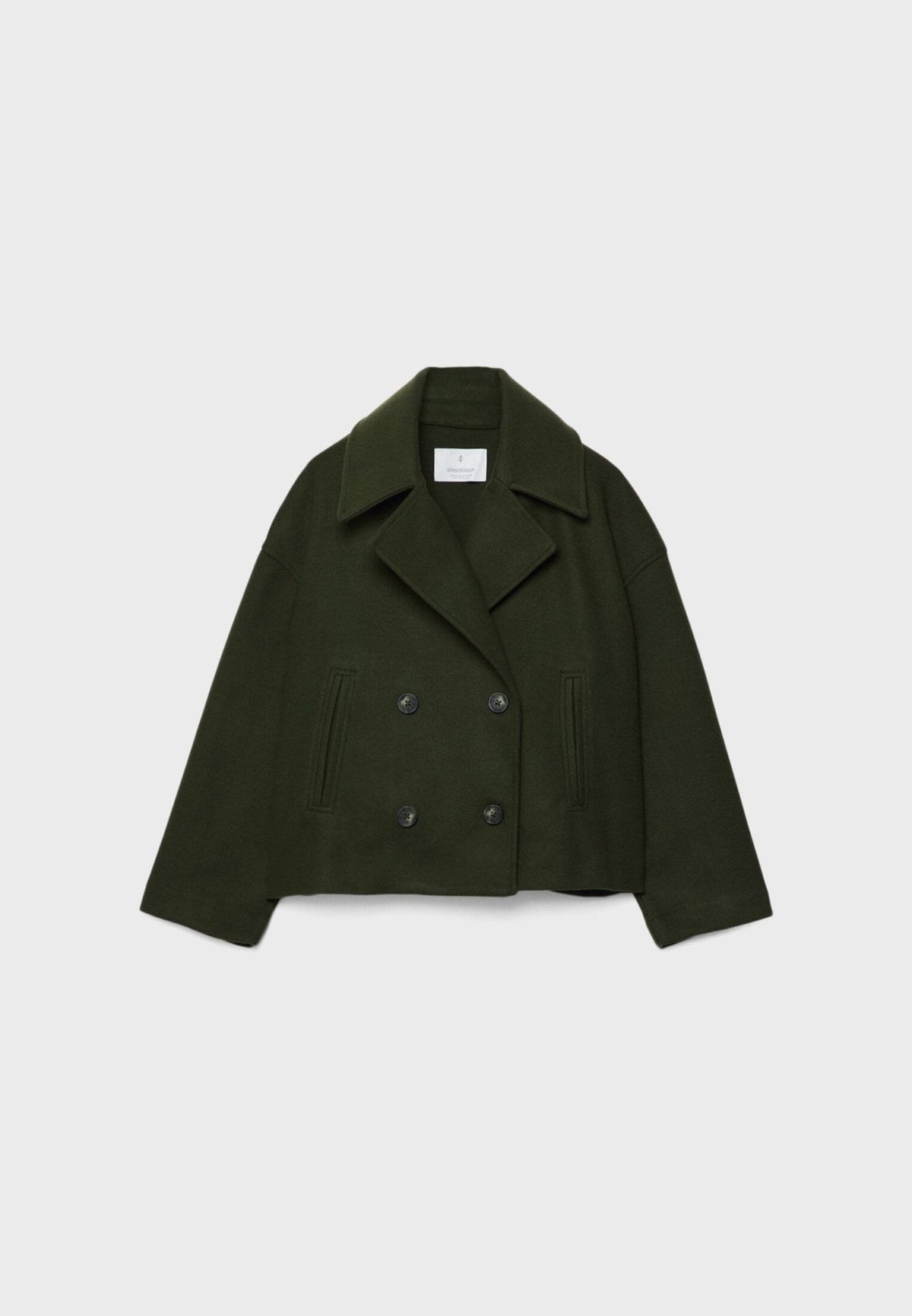 Veste Femme Courte Oversize à Double Boutonnage  Col Tailleur
