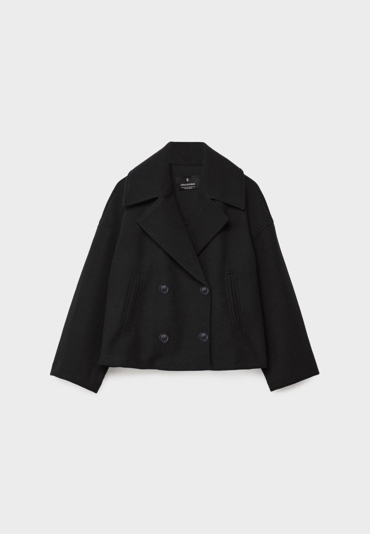 Veste Femme Courte Oversize à Double Boutonnage  Col Tailleur