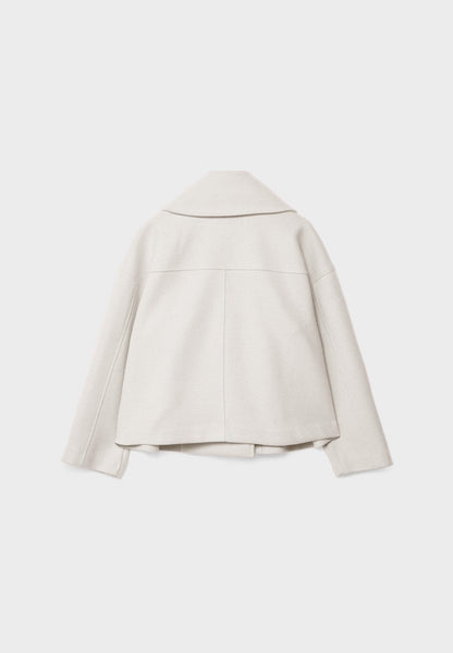 Veste Femme Courte Oversize à Double Boutonnage  Col Tailleur