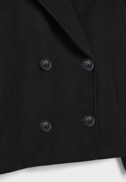 Veste Femme Courte Oversize à Double Boutonnage  Col Tailleur