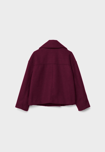 Veste Femme Courte Oversize à Double Boutonnage  Col Tailleur