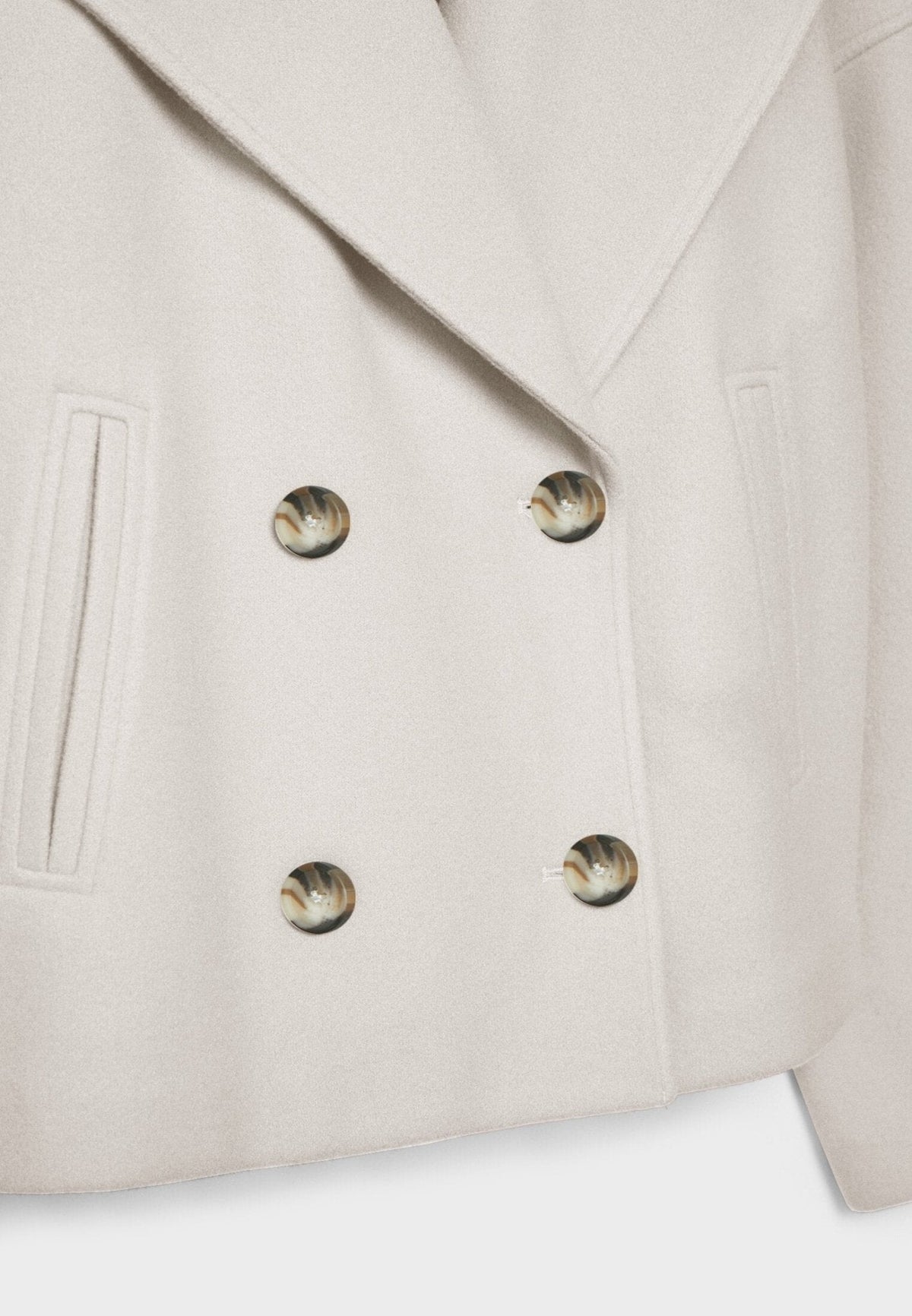 Veste Femme Courte Oversize à Double Boutonnage  Col Tailleur