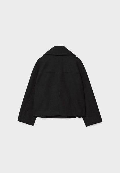 Veste Femme Courte Oversize à Double Boutonnage  Col Tailleur