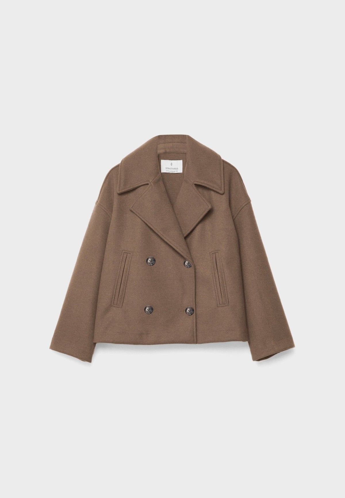 Veste Femme Courte Oversize à Double Boutonnage  Col Tailleur