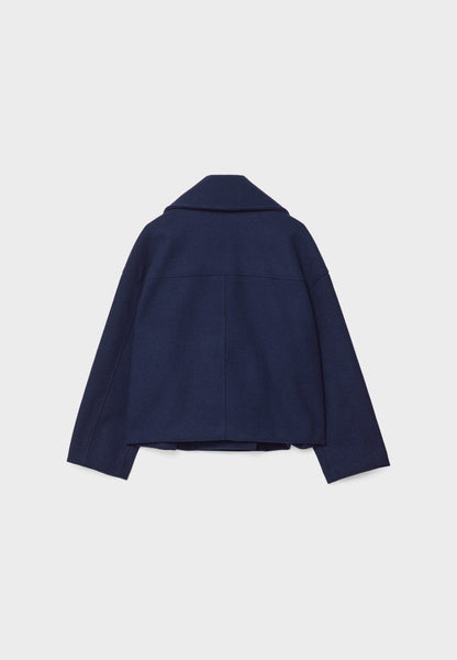 Veste Femme Courte Oversize à Double Boutonnage  Col Tailleur