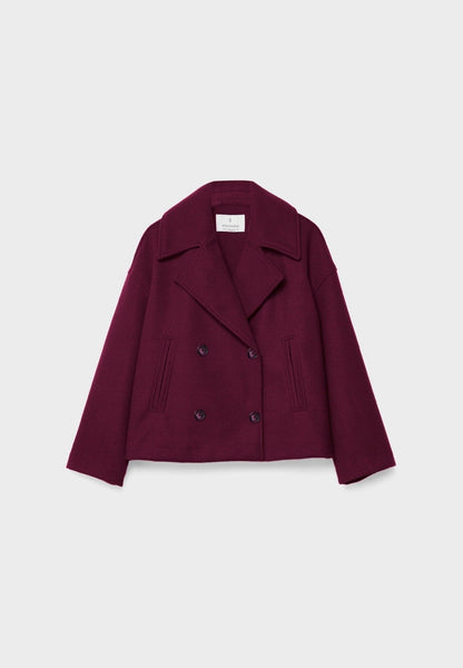 Veste Femme Courte Oversize à Double Boutonnage  Col Tailleur