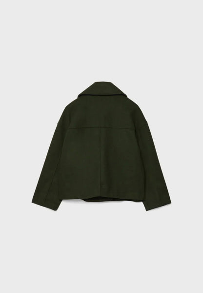 Veste Femme Courte Oversize à Double Boutonnage  Col Tailleur