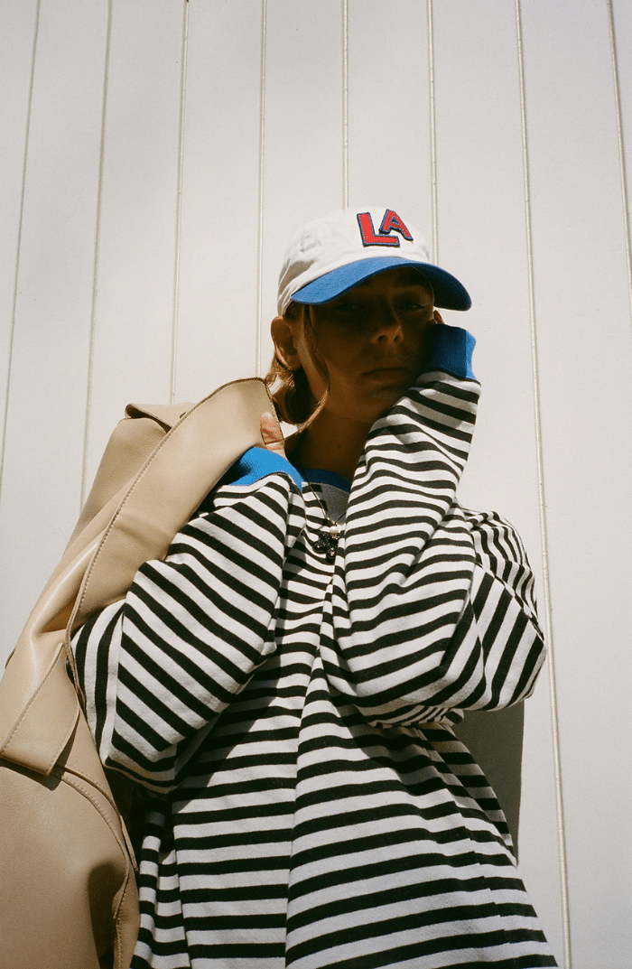 Koriora | Women's Oversized Striped Round-Neck Jumper — Contrast Trims and Modern Relaxed Style