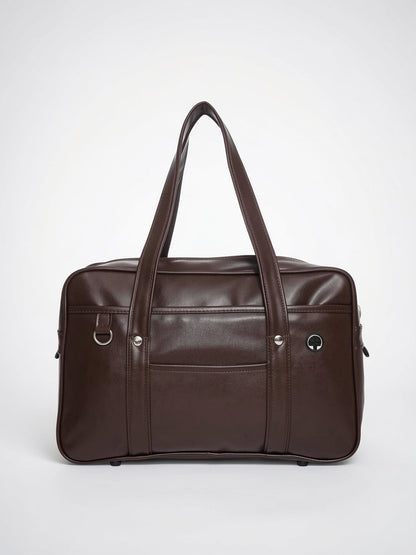 Sac Cabas Femme Grand Format Marron  Effet Cuir, Poche PC & Fermeture Zippée