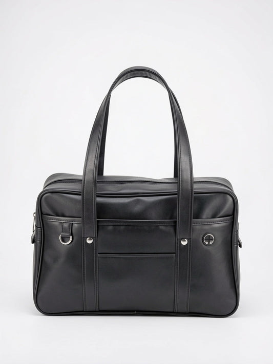 Women's Large Leather-Look Laptop Tote Bag with Zip Fastening