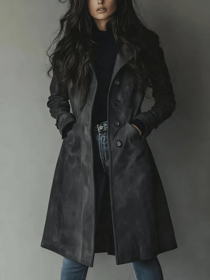 Trench Femme Vintage Long – Coupe Classique Élégante
