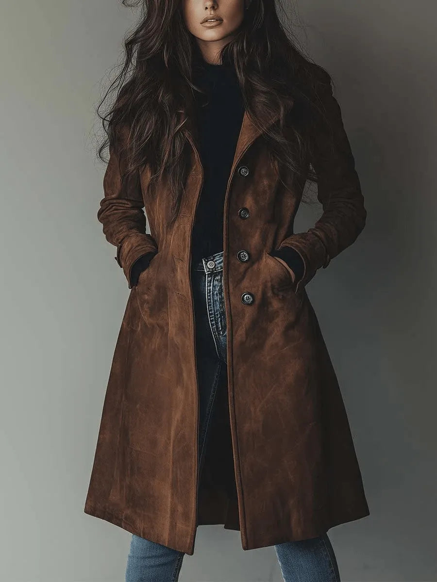Trench Femme Vintage Long – Coupe Classique Élégante