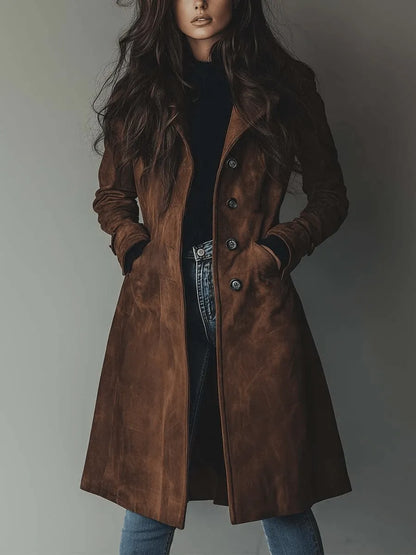 Trench Femme Vintage Long – Coupe Classique Élégante