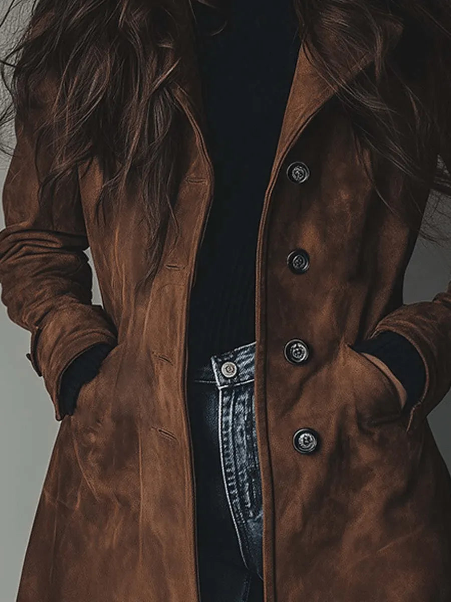 Trench Femme Vintage Long – Coupe Classique Élégante
