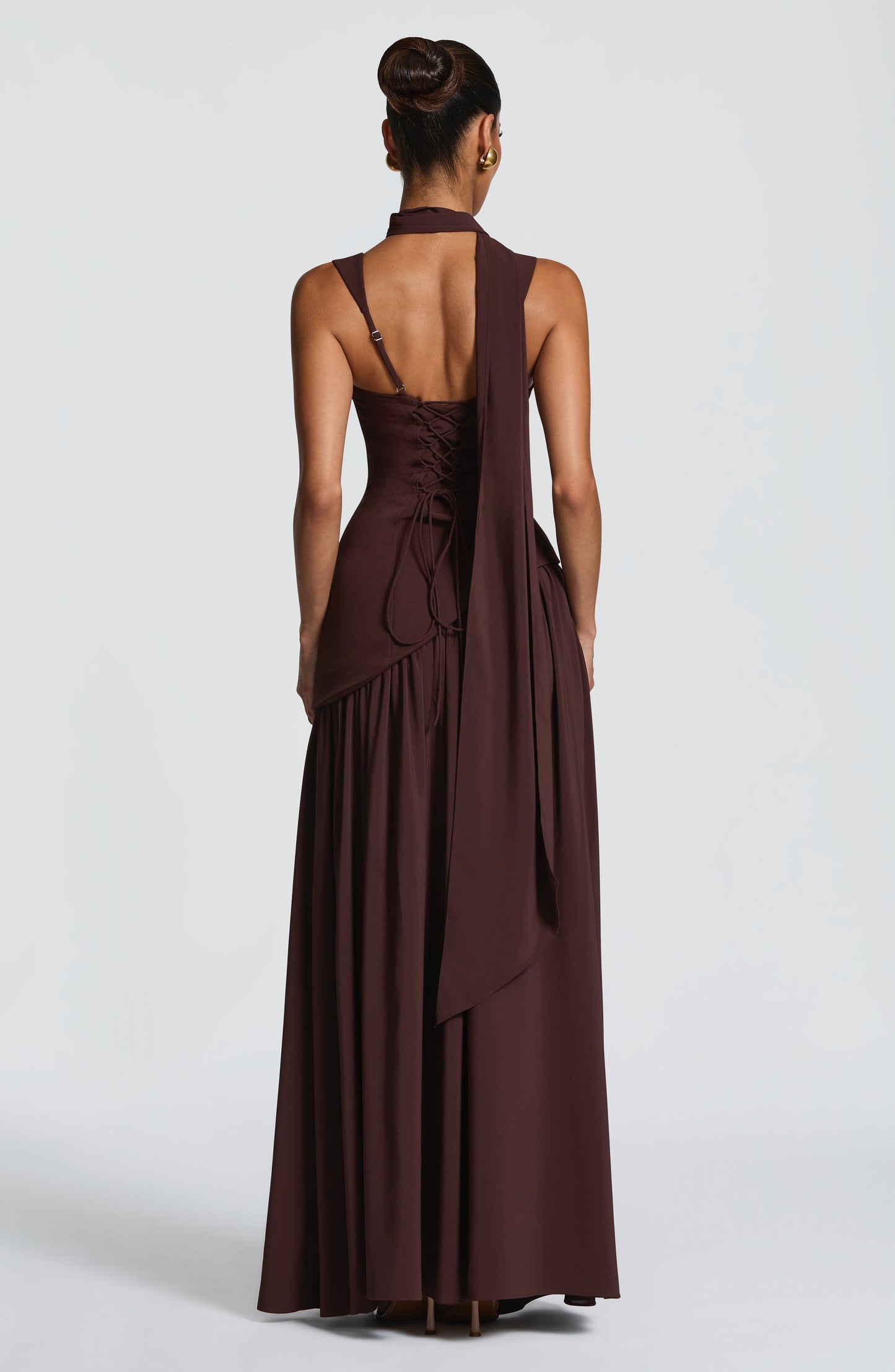 Koriora | Robe Maxi Lolita — Corsage Drapé & Jupe Chiffon Fendue