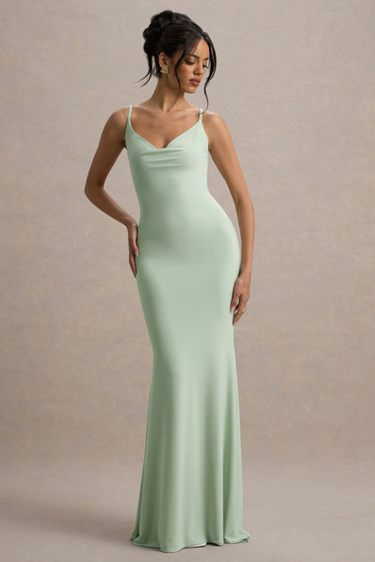 Koriora | Robe Maxi Stretch Stela — Dos Nu Dentelle & Drapé Élégant