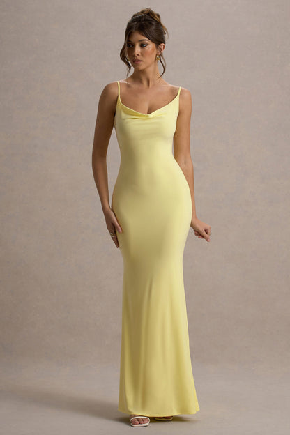 Koriora | Robe Maxi Stretch Stela — Dos Nu Dentelle & Drapé Élégant