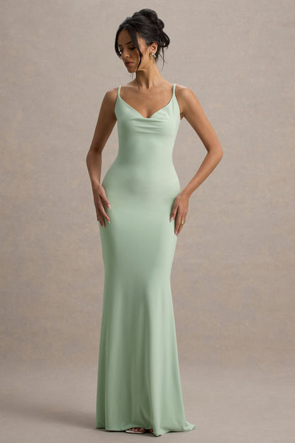 Koriora | Robe Maxi Stretch Stela — Dos Nu Dentelle & Drapé Élégant