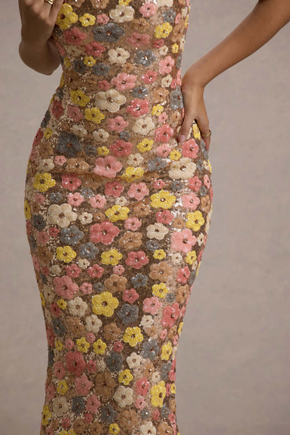 Koriora | Robe fleurie moulante Fleurinde