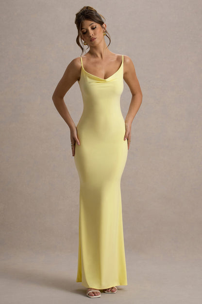 Koriora | Robe Maxi Stretch Stela — Dos Nu Dentelle & Drapé Élégant