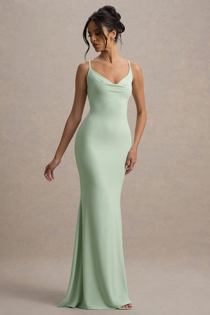 Koriora | Robe Maxi Stretch Stela — Dos Nu Dentelle & Drapé Élégant