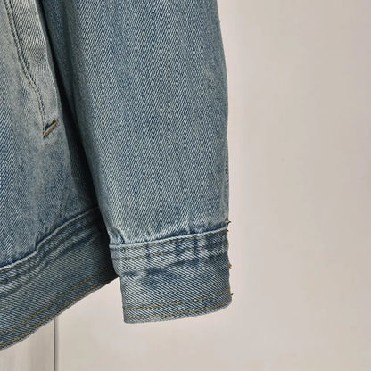 Veste en Jean Femme Oversize à Col Montant – Bleu Denim