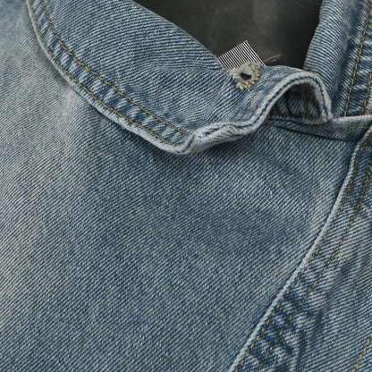 Veste en Jean Femme Oversize à Col Montant – Bleu Denim