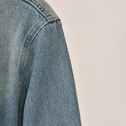 Veste en Jean Femme Oversize à Col Montant – Bleu Denim